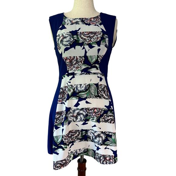 FRENCH CONNECTION Women's Floral A-Line Midi Dress Size 8 - Picture 1 of 10